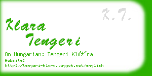 klara tengeri business card